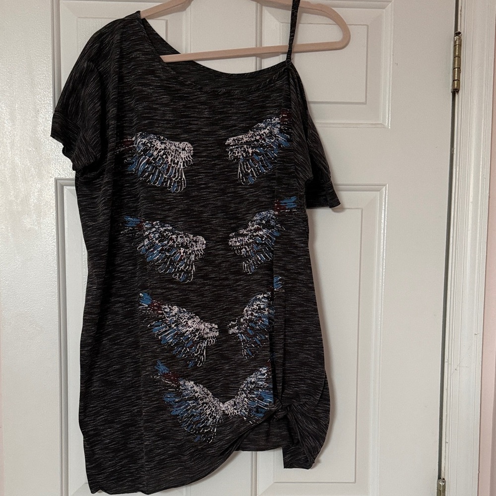 We The Free Black and Blue Graphic Tee